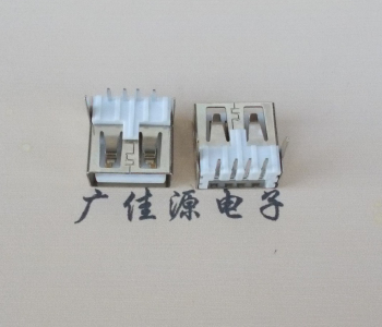 大朗镇 USB2.0 AF 90度 直插脚 无后盖 平口铜壳