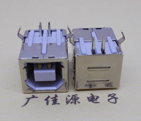 大朗镇USB BF90度母座 打印机接口 卧式插板DIP白胶