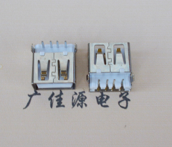 大朗镇USB母座接口 AF90度沉板1.9引脚4P插件白胶芯直边