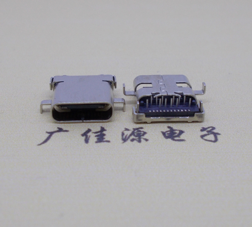 大朗镇卧式沉板usb 3.1 type-c24p母座,端前插后贴smt连接器