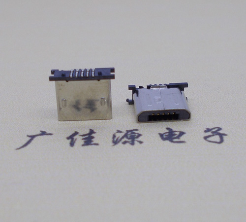 大朗镇MICRO USB 5P公头短体5.6mm立贴带柱无卡勾