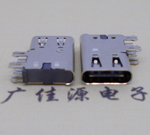 大朗镇侧插USB3.1接头座子.90度type-c母座.6p侧插连接器