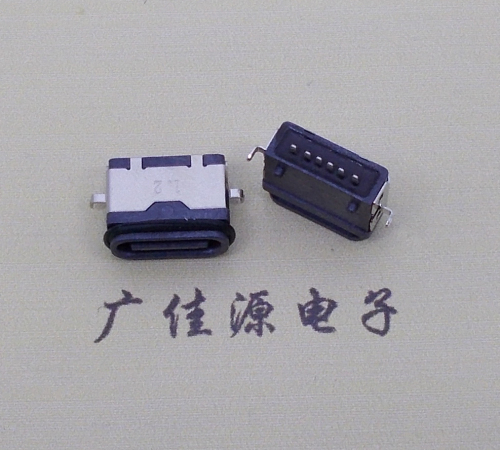 大朗镇沉板防水type c6p母座卧式两脚插板沉板1.2mm/1.6mm/2.0mm