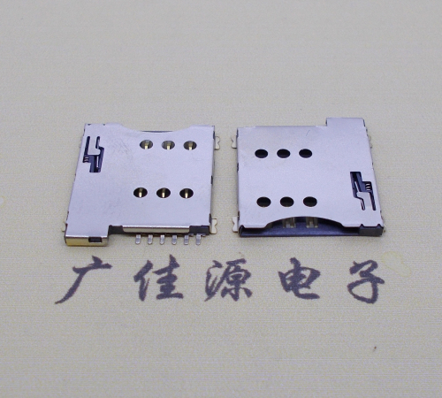 大朗镇手机自弹卡座 MICRO SIM 1.35H 6P PUSH卡座连接器
