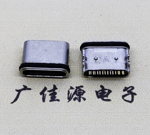 大朗镇板上卧式USB连接器.TYPE-C16P防水母座.四脚插带定位柱